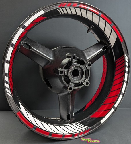 Red white wheel wrap rim - red,